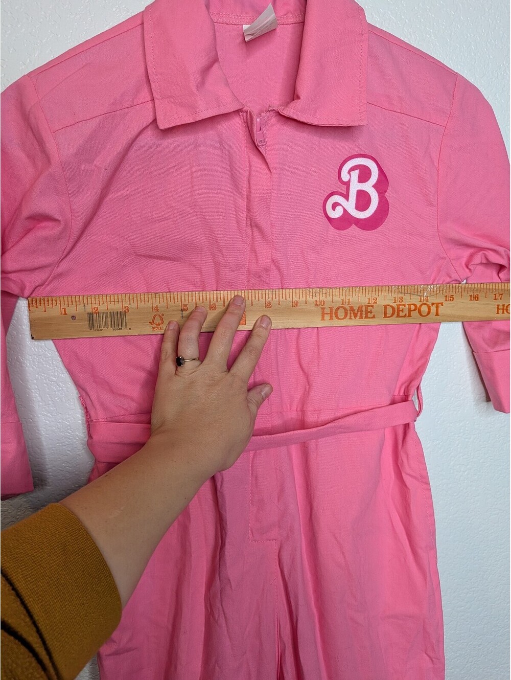 Barbie The Movie Pink Utility Jumpsuit Coveralls Belted Size M youth